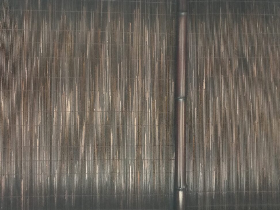 入江泰吉旧居　茶室　葦簀張りの天井を見る（図版出処：岡田撮影）